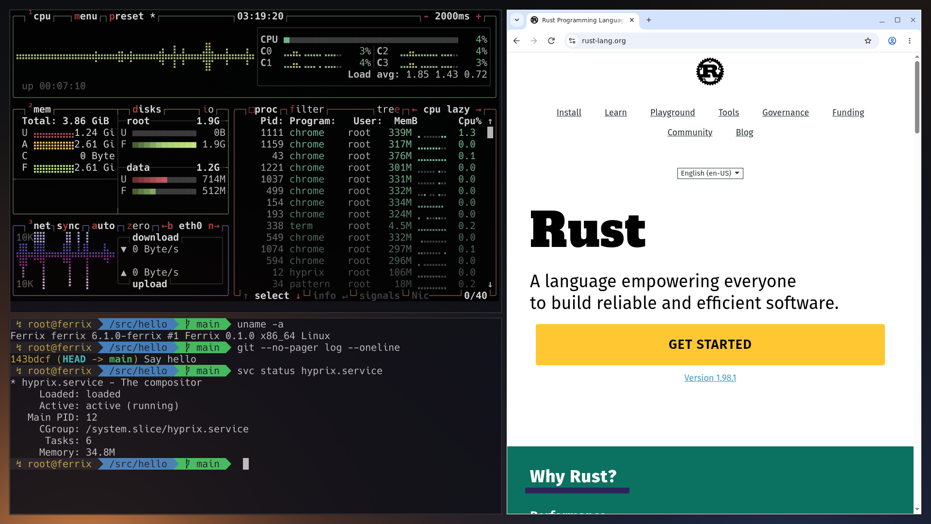 Ferrix: a Rust operating system that runs Linux apps